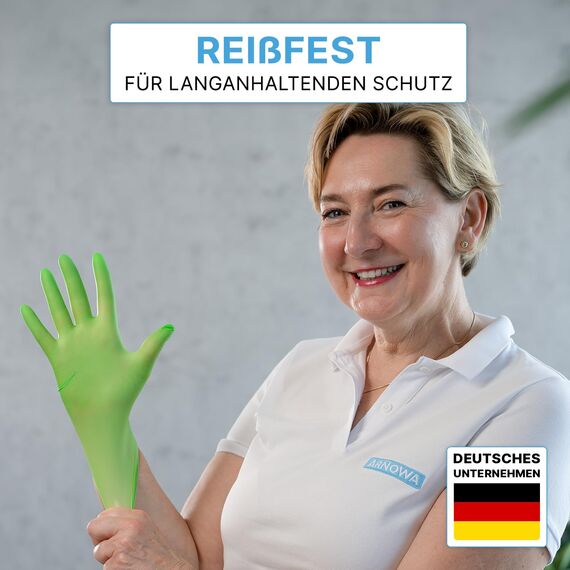 500 Stück ARNOMED Einweghandschuhe Grün, Einmalhandschuhe S, Nitril Handschuhe Einweg, Nitrilhandschuhe puderfrei, Gummihandschuhe Einweg, Schutzhandschuhe, Handschuhe Nitril in XS, S, M, L, XL