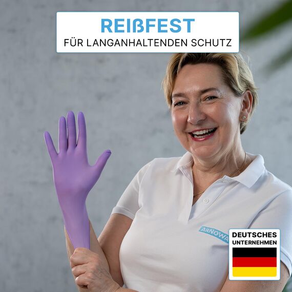 500 Stück ARNOMED Einweghandschuhe Lila, Einmalhandschuhe S, Nitril Handschuhe Einweg, Nitrilhandschuhe puderfrei, Gummihandschuhe Einweg, Schutzhandschuhe, Handschuhe Nitril in XS, S, M, L, XL