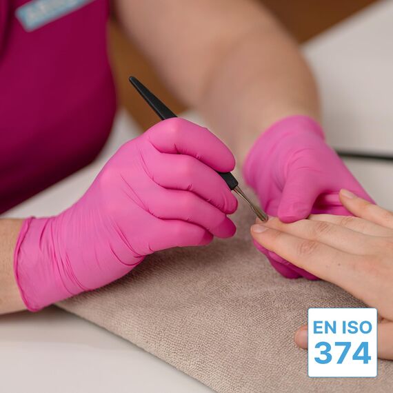 1000 Stück ARNOMED Einweghandschuhe Pink, Einmalhandschuhe M, Nitril Handschuhe, Nitrilhandschuhe puderfrei, Gummi-Handschuhe Einweg, Schutzhandschuhe, Handschuhe Nitril in XS, S, M, L, XL