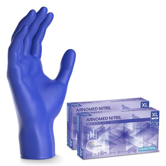 200x ARNOMED Einweghandschuhe Dunkelblau (2x100 Stk), Einmalhandschuhe XL, Nitril Handschuhe Einweg, Nitrilhandschuhe puderfrei, Gummihandschuhe Einweg, Schutzhandschuhe, Handschuhe Nitril S, M, L, XL