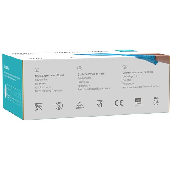 EUROPAPA® 200x Einweghandschuhe Nitrilhandschuhe puderfrei Untersuchungshandschuhe EN455 EN374 latexfrei Einmalhandschuhe Handschuhe in Gr. S, M, L & XL verfügbar (L, Blau)