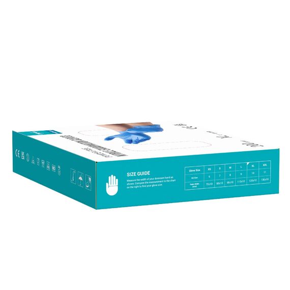 EUROPAPA® 200x Einweghandschuhe Nitrilhandschuhe puderfrei Untersuchungshandschuhe EN455 EN374 latexfrei Einmalhandschuhe Handschuhe in Gr. S, M, L & XL verfügbar (XL, Ocean Blau)