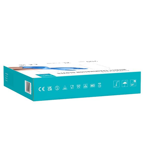 EUROPAPA® 200x Einweghandschuhe Nitrilhandschuhe puderfrei Untersuchungshandschuhe EN455 EN374 latexfrei Einmalhandschuhe Handschuhe in Gr. S, M, L & XL verfügbar (XL, Ocean Blau)