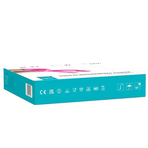 EUROPAPA® 200x Einweghandschuhe Nitrilhandschuhe puderfrei Untersuchungshandschuhe EN455 EN374 latexfrei Einmalhandschuhe Handschuhe in Gr. S, M, L & XL verfügbar (M, Rosa)