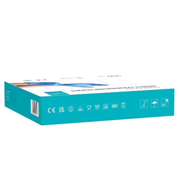 EUROPAPA® 200x Einweghandschuhe Nitrilhandschuhe puderfrei Untersuchungshandschuhe EN455 EN374 latexfrei Einmalhandschuhe Handschuhe in Gr. S, M, L & XL verfügbar (S, Ocean Blau)