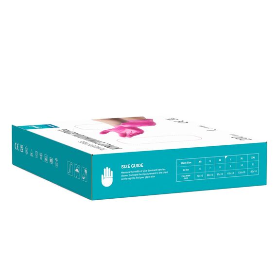 EUROPAPA® 200x Einweghandschuhe Nitrilhandschuhe puderfrei Untersuchungshandschuhe EN455 EN374 latexfrei Einmalhandschuhe Handschuhe in Gr. S, M, L & XL verfügbar (L, Rosa)