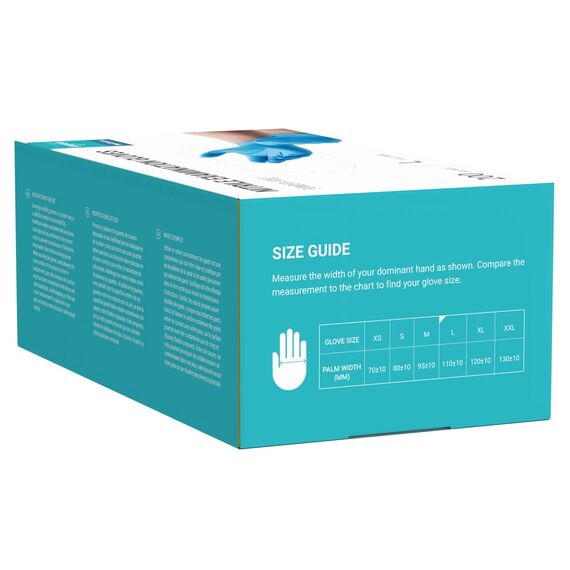 EUROPAPA® 200x Einweghandschuhe Nitrilhandschuhe puderfrei Untersuchungshandschuhe EN455 EN374 latexfrei Einmalhandschuhe Handschuhe in Gr. S, M, L & XL verfügbar (L, Blau)