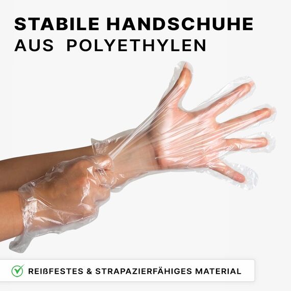 100x ARNOMED® PE, Einmalhandschuhe Einweg, Plastik Einweghandschuhe für Damen & Herren, Plastikhandschuhe zum Haare färben, Dieselhandschuhe, Bäckerhandschuhe, Lebensmittelhandschuhe