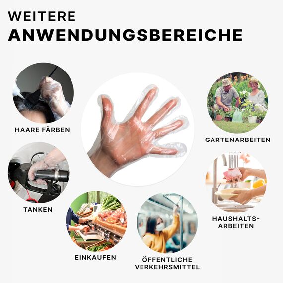1000x ARNOMED® PE, Einmalhandschuhe Einweg, Plastik Einweghandschuhe für Damen & Herren, Plastikhandschuhe zum Haare färben, Dieselhandschuhe, Bäckerhandschuhe, Lebensmittelhandschuhe