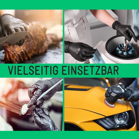 Ritter Premium Nitrilhandschuhe schwarz 100 Stück - Einweghandschuhe latexfrei - Einmalhandschuhe nitril puderfrei - Black Nitrile Gloves - Größe XL