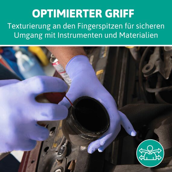 Ansell Microflex 93-843 Latexfreie Einweghandschuhe, Nitrilhandschuhe Puderfrei, Einmalhandschuhe Violett, Chemikalien-Schutzhandschuhe, Lebensmittel Handschuhe M (100 Stück)