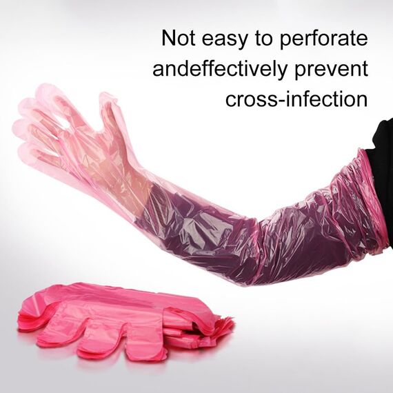 Bavooty Langarm Veterinär Handschuh,Veterinär-Handschuhe,Dehnbare Einweghandschuhe,Für Vieh,Einweg Weichplastikfolie Handschuhe,Extra Lange 90 cm,blau,30pcs (Rot, 30)