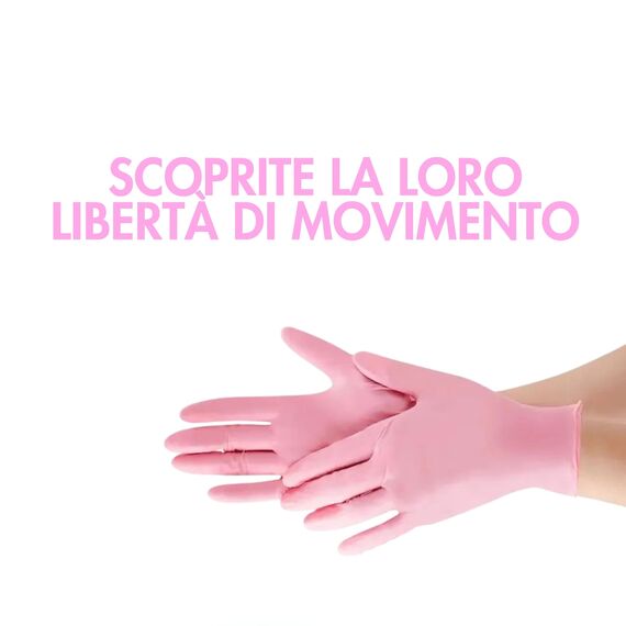 HANSKA 100 rosa Nitril-Einweghandschuhe – puderfrei – Einweg – beidhändig tragbar – unsteril – Gummibasis – Geeignet für medizinische Bereiche und Lebensmittelverarbeitung (100, L)