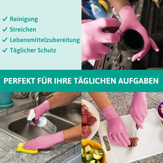Ansell Micro-Touch Nitrafree Latexfreie Einweghandschuhe, Nitrilhandschuhe Puderfrei, Einmalhandschuhe Rosa, Untersuchungshandschuhe, Op Handschuhe XL (100 Stück)