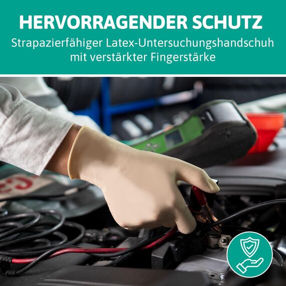 Ansell Microflex 63-864, Einmalhandschuhe mit Texturierten Fingerspitzen, Latexhandschuhe industriegeeignet, Lebensmittelhandschuhe zertifiziert, Arbeitshandschuhe, Einweghandschuhe, 100 Stück, Gr. L