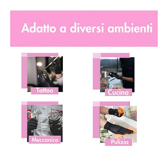 HANSKA 100 rosa Nitril-Einweghandschuhe – puderfrei – Einweg – beidhändig tragbar – unsteril – Gummibasis – Geeignet für medizinische Bereiche und Lebensmittelverarbeitung (100, L)