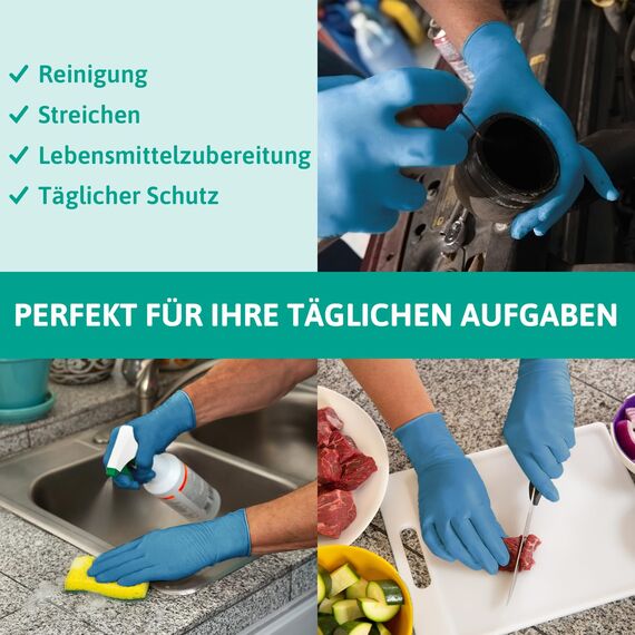 Ansell VersaTouch 92-465 Latexfreie Einmalhandschuhe, Nitrilhandschuhe Puderfrei, Einweghandschuhe Blau, Chemikalien-Schutzhandschuhe, Einweghandschuhe S (100 Stück)