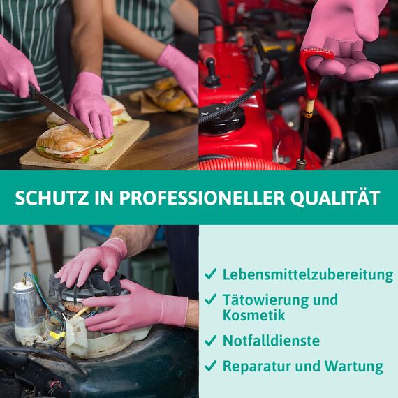 Ansell Micro-Touch Nitrafree Latexfreie Einweghandschuhe, Nitrilhandschuhe Puderfrei, Einmalhandschuhe Rosa, Untersuchungshandschuhe, Op Handschuhe XL (100 Stück)