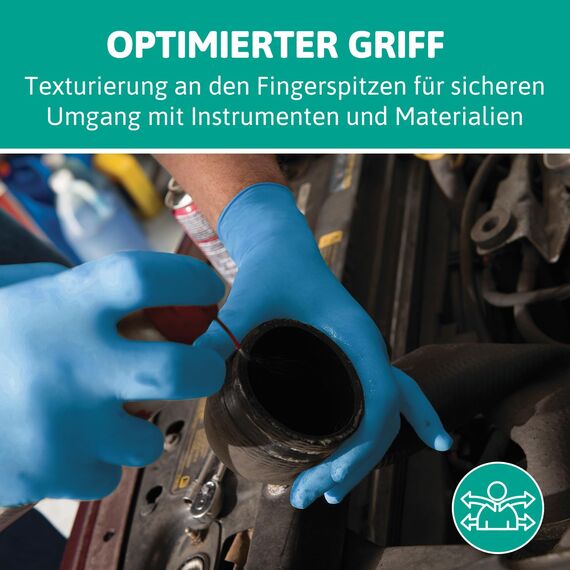 Ansell VersaTouch 92-465 Latexfreie Einmalhandschuhe, Nitrilhandschuhe Puderfrei, Einweghandschuhe Blau, Chemikalien-Schutzhandschuhe, Einweghandschuhe M (100 Stück)