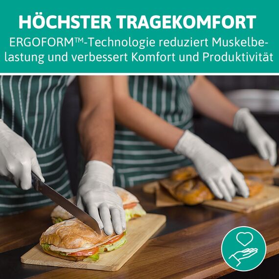 Ansell VersaTouch 92-205 Latexfreie Einweghandschuhe, Lebensmittel Handschuhe Puderfrei, Einmalhandschuhe Weiß, Chemikalien-Schutzhandschuhe, Nitrilhandschuhe S (100 Stück)