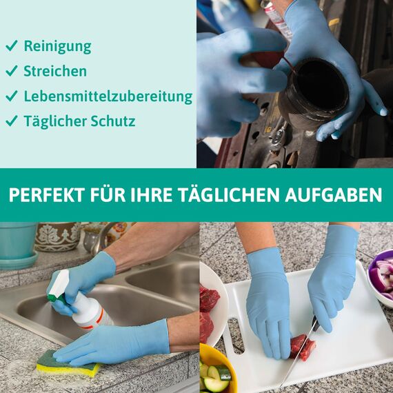 Ansell Microflex 92-134 Latexfreie Einweghandschuhe, Nitrilhandschuhe Puderfrei, Handschuhe Lebensmittelecht Blau, Untersuchungshandschuhe, Einmalhandschuhe S (100 Stück)