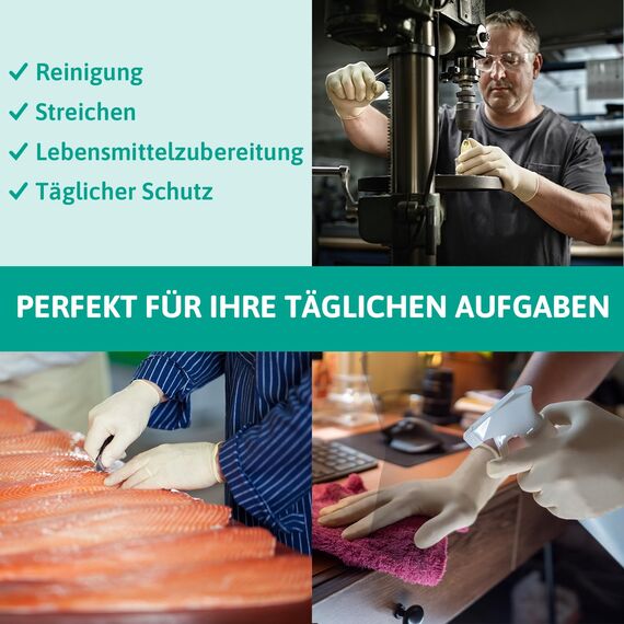 Ansell Microflex 63-864, Einmalhandschuhe mit Texturierten Fingerspitzen, Latexhandschuhe industriegeeignet, Lebensmittelhandschuhe zertifiziert, Arbeitshandschuhe, Einweghandschuhe, 100 Stück, Gr. L
