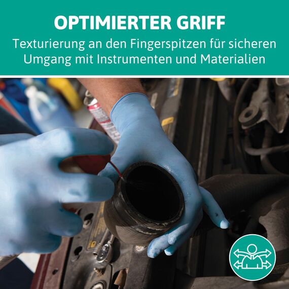 Ansell VersaTouch 92-471 Latexfreie Einweghandschuhe, Nitrilhandschuhe Puderfrei, Einmalhandschuhe Blau, Chemikalien-Schutzhandschuhe, Lebensmittel Handschuhe S (100 Stück)