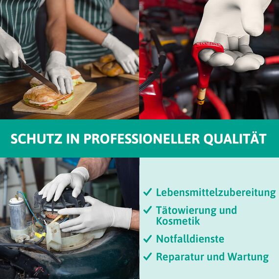 Ansell VersaTouch 92-205 Latexfreie Einweghandschuhe, Lebensmittel Handschuhe Puderfrei, Einmalhandschuhe Weiß, Chemikalien-Schutzhandschuhe, Nitrilhandschuhe S (100 Stück)