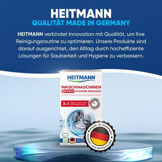 HEITMANN Express Waschmaschinen Reiniger: entfernt Kalk, Ablagerungen und Gerüche, Maschinenreiniger, 250 g