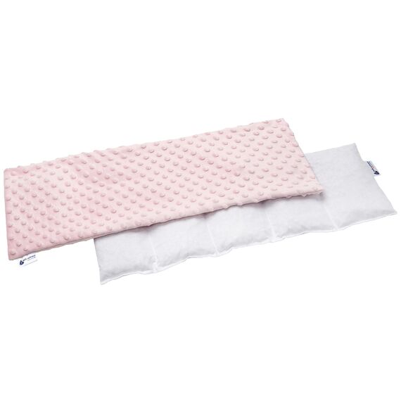 Medi Partners Kirschkernkissen Mikrowelle 60x20cm Körnerkissen groß Wärmekissen 800g 5 kammern abnehmbarer Bezug - Kirschkernkissen nacken schulter Kältetherapie (Hell-pink Minky)