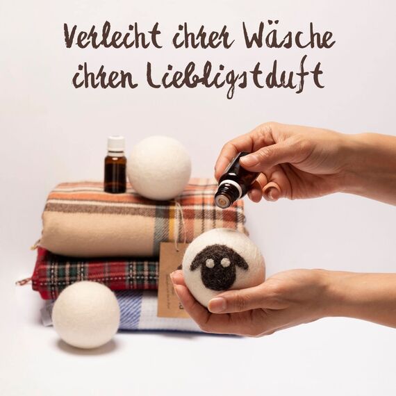 LAHELA® Öko Trocknerbälle 6er Set [HOHE FILZDICHTE]. TÜV® zertifiziert. Nachhaltiges Produkt: 100% neuseeländische Schafwolle. Trocknerbälle für Wäschetrockner. Trocknerkugeln (weiß)