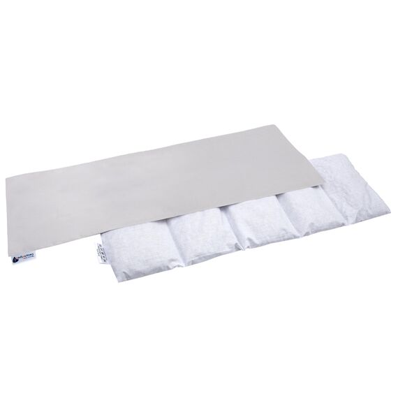Medi Partners Kirschkernkissen Mikrowelle 60x20cm Körnerkissen groß Wärmekissen 800g 100% Baumwolle 5 kammern abnehmbarer Bezug - Kirschkernkissen nacken schulter Kältetherapie (Grau)