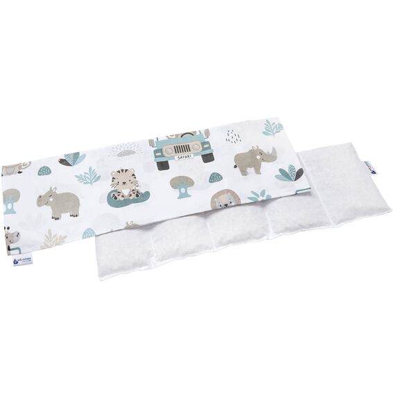 Medi Partners Kirschkernkissen Mikrowelle 60x20cm Körnerkissen groß Wärmekissen 800g 100% Baumwolle 5 kammern abnehmbarer Bezug - Kirschkernkissen nacken schulter Kältetherapie (Mint Zoo)