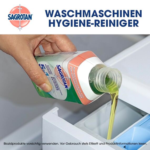 Sagrotan Waschmaschinen Hygiene-Reiniger Frische Limette – Maschinenreiniger für eine hygienische Waschmaschine – 4 x 250 ml