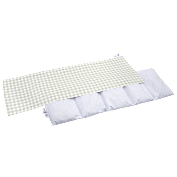 Medi Partners Kirschkernkissen Mikrowelle 60x20cm Körnerkissen groß Wärmekissen 800g 100% Baumwolle 5 kammern abnehmbarer Bezug - Kirschkernkissen nacken schulter Kältetherapie (Kariert)