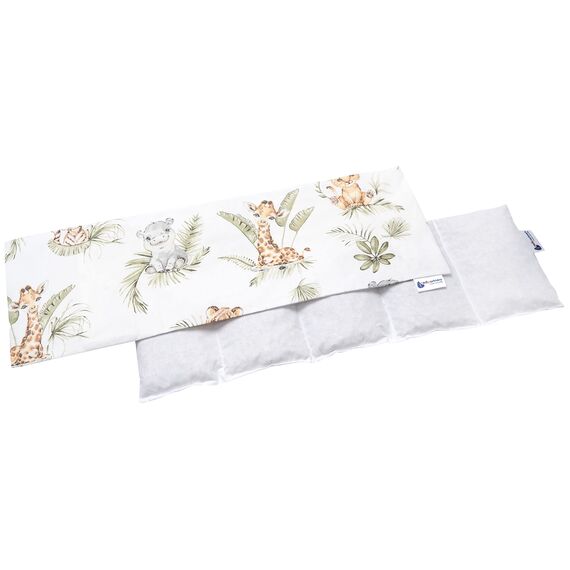 Medi Partners Kirschkernkissen Mikrowelle 60x20cm Körnerkissen groß Wärmekissen 800g 100% Baumwolle 5 kammern abnehmbarer Bezug - Kirschkernkissen nacken schulter Kältetherapie (Safari)