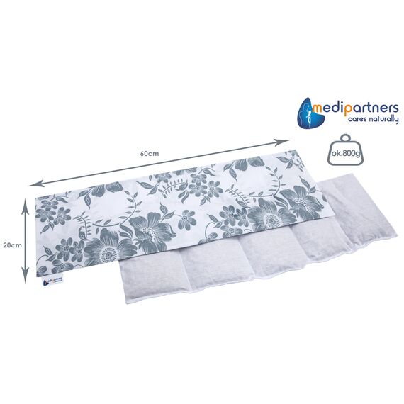 Medi Partners Kirschkernkissen Mikrowelle 60x20cm Körnerkissen groß Wärmekissen 800g 100% Baumwolle 5 kammern abnehmbarer Bezug - Kirschkernkissen nacken schulter Kältetherapie (Berry)