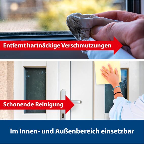 MELLERUD Kunststoff Fenster Reiniger | 1 x 1 l | Reiniger gegen hartnäckige Verschmutzungen an Fensterrahmen, Rollläden, Jalousien, Kunststoff- und Polyrattanmöbel