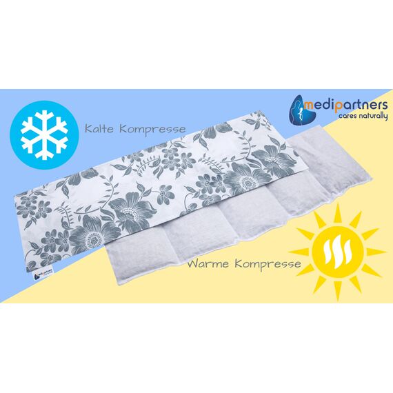 Medi Partners Kirschkernkissen Mikrowelle 60x20cm Körnerkissen groß Wärmekissen 800g 100% Baumwolle 5 kammern abnehmbarer Bezug - Kirschkernkissen nacken schulter Kältetherapie (Berry)