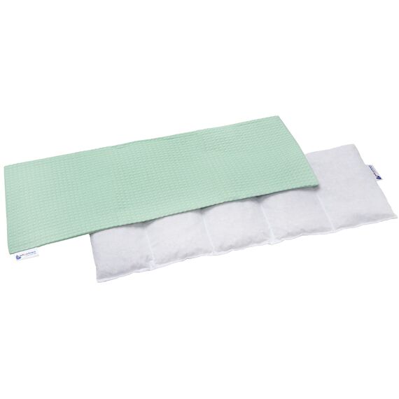 Medi Partners Kirschkernkissen Mikrowelle 60x20cm Körnerkissen groß Wärmekissen 800g 100% Baumwolle 5 kammern abnehmbarer Bezug - Kirschkernkissen nacken schulter Kältetherapie (Minze)