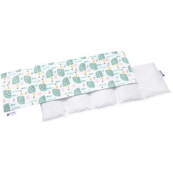 Medi Partners Kirschkernkissen Mikrowelle 60x20cm Körnerkissen groß Wärmekissen 800g 100% Baumwolle 5 kammern abnehmbarer Bezug - Kirschkernkissen nacken schulter Kältetherapie (Minze Igel)