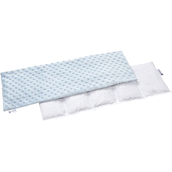 Medi Partners Kirschkernkissen Mikrowelle 60x20cm Körnerkissen groß Wärmekissen 800g 5 kammern abnehmbarer Bezug - Kirschkernkissen nacken schulter Kältetherapie (Hellblau Minky)