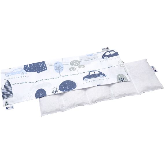 Medi Partners Kirschkernkissen Mikrowelle 60x20cm Körnerkissen groß Wärmekissen 800g 100% Baumwolle 5 kammern abnehmbarer Bezug - Kirschkernkissen nacken schulter Kältetherapie (Retro Cars)