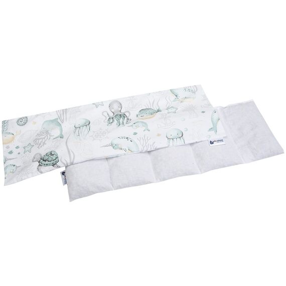 Medi Partners Kirschkernkissen Mikrowelle 60x20cm Körnerkissen groß Wärmekissen 800g 100% Baumwolle 5 kammern abnehmbarer Bezug - Kirschkernkissen nacken schulter Kältetherapie (Ozean)