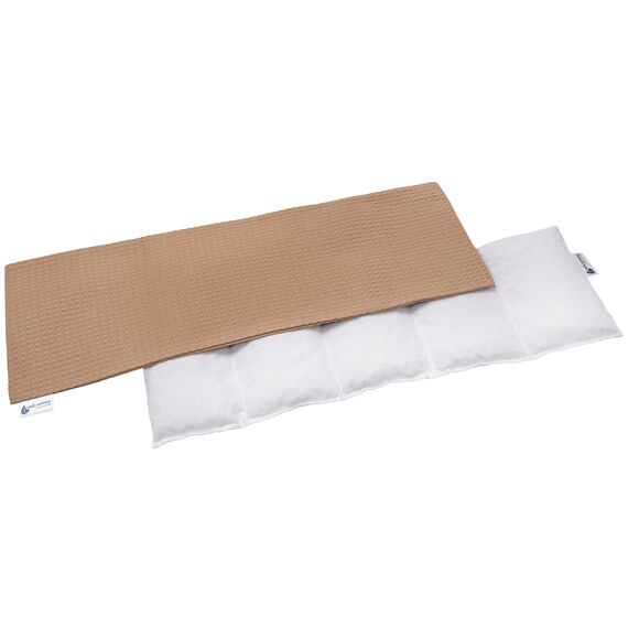 Medi Partners Kirschkernkissen Mikrowelle 60x20cm Körnerkissen groß Wärmekissen 800g 100% Baumwolle 5 kammern abnehmbarer Bezug - Kirschkernkissen nacken schulter Kältetherapie (Beige)