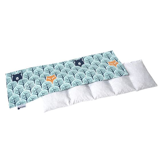 Medi Partners Kirschkernkissen Mikrowelle 60x20cm Körnerkissen groß Wärmekissen 800g 100% Baumwolle 5 kammern abnehmbarer Bezug - Kirschkernkissen nacken schulter Kältetherapie (Wald)