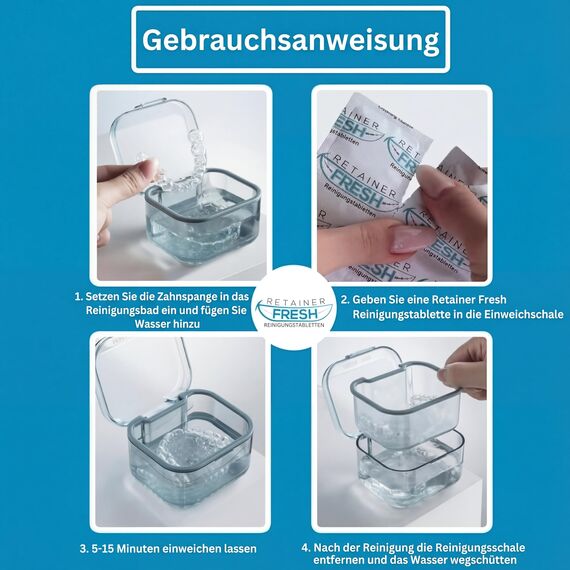 Retainer Reinigungstabletten – 36 Tabletten Retainer frisch, halten Sie Ihre Retainer und fleckenfrei – Retainer Reiniger Tablette, Mundschutz, gebissreiniger tabs, zahnschiene