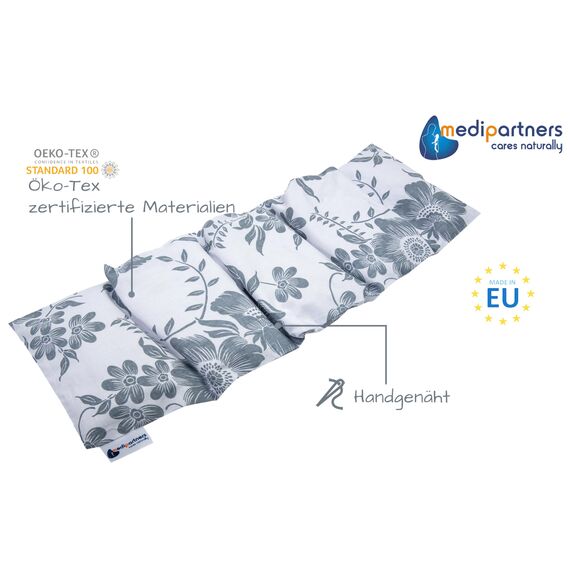 Medi Partners Kirschkernkissen Mikrowelle 60x20cm Körnerkissen groß Wärmekissen 800g 100% Baumwolle 5 kammern abnehmbarer Bezug - Kirschkernkissen nacken schulter Kältetherapie (Berry)