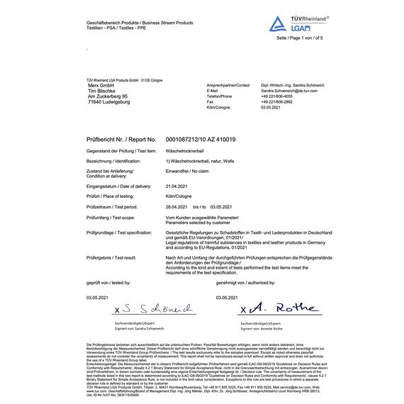 LAHELA® Öko Trocknerbälle 6er Set [HOHE FILZDICHTE]. TÜV® zertifiziert. Nachhaltiges Produkt: 100% neuseeländische Schafwolle. Trocknerbälle für Wäschetrockner. Trocknerkugeln (weiß)