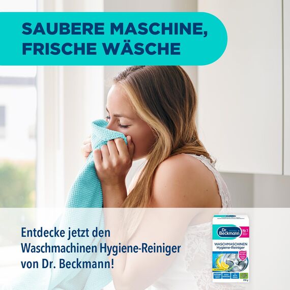 Dr. Beckmann Waschmaschinen Hygiene-Reiniger | Maschinenreiniger mit Aktivkohle | entfernt unangenehme Gerüche | 250 g
